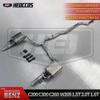 HEO High Quality Exhaust For Mercedes Benz W205 C200 C250 C260 C300 1.6T 1.5T 2.0T 304 Stainless Steel Car Exhaust System