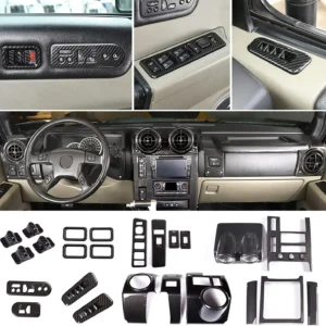 For Hummer H2 2003-07 ABS Silver Car Central Control Dashboard Navigation Panel Cover Trim Sticker Car Accessories Interior Kit