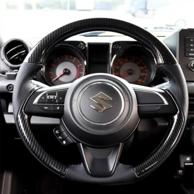 Carbon Fiber Sports Style Steering Wheel Suzuki Jimny JB64 JB74 2019-2024 Car Interior Accessories Carbon Black Volante