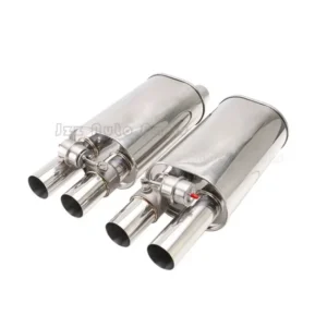 Auto Parts General Purpose Exhaust Muffler with Valve 2.5 "Inlet/Outlet Double Outlet Cut Stainless Steel Muffler Valve Muffler