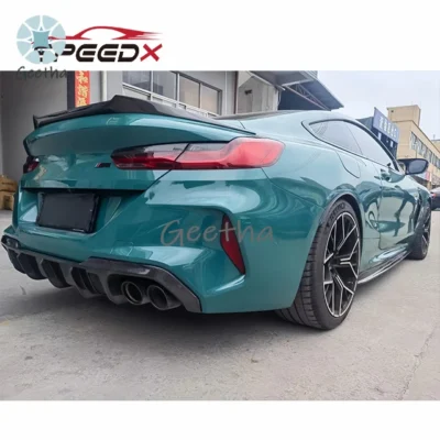 For BMW M8 F92 F91 Carbon Fiber Body Kit Front Lip Side Skirt Spoiler Tail Wing Rear Diffuser - immagine 4