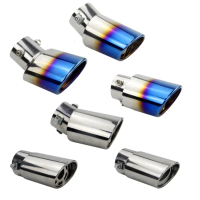 Universal Car Auto Exhaust Muffler Tip Stainless Steel Pipe Chrome Trim Modified Car Rear Tail Throat Liner Accessories - immagine 2