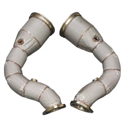 200CPSI CATTED DOWNPIPES HEATSHIELD For AUDI SQ7 SQ8 RSQ8 EXHAUST PIPE - immagine 3