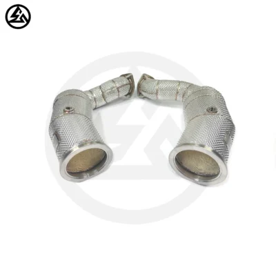 High Quality High Flow Stainless Steel Sport Cat Downpipe for Porsche Cayenne Turbo 4.0T Catted Downpipe - immagine 2