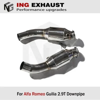 ING exhaust catted downpipe for 2017-up ALFA ROMEO Giulia 2.9T with catalytic manifold exhaust pipe - immagine 5