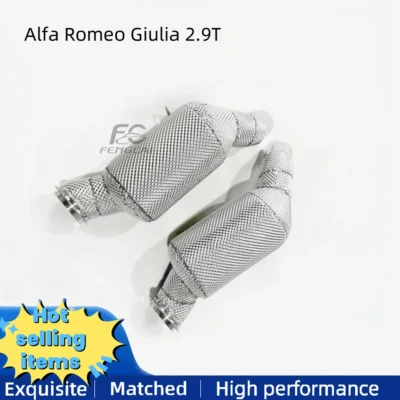 High-flow Exhaust Downpipe for Alfa Romeo Giulia 2.9T Exhaust System Retrofit Upgrade No Engine Malfunction Light Downpipe - immagine 2
