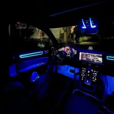Car LED Atmosphere Light Automotive Interior Light Strip For Porsche Cayenne 2018-2022 Panel Light Guide Strip APP Control - immagine 4