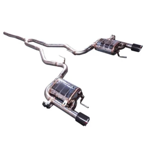 For the Ford Mustang 2.3Tcatback electronic valve exhaust system dual 101mm bore tip matching the back lip of the original car