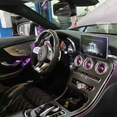 W205 Auto Lighting System 64 Colors Ambient Light for Mercedes Benz C-class 2015-2021 GLC X253 Car Interior Light Ambient Lamp - immagine 3