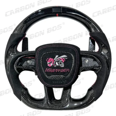 Carbon Fiber Steering Wheel for Dodge CHALLENGER Challenger ChargerSRT HELLCAT Car Sports Steering Wheel with LED - Image 3