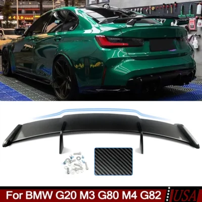 GT Spoiler Wing Rear Diffuser Carbon Fiber Look For BMW M3 G80 M4 G82 2020-2022 Rear Roof Trunk Spoiler Wing Body Kit Magickit