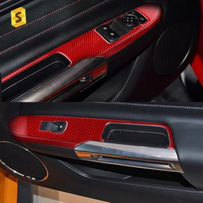 Car Decorations Soft Carbon Fiber Interior Sticker for Mustang 2015+ Full Kit Accessories - immagine 3