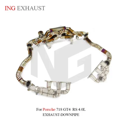 for Porsche 718 GT4 RS 4.0L manifold+downpipe+catback full set ING stainless exhaust modification car accessories - immagine 2