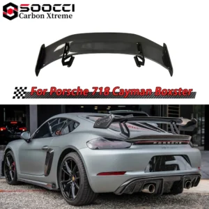 Dry Carbon Fiber GT4RS Style Rear Wing for Porsche 718 Cayman Boxster Aerodynamic Rear Spoiler Lip Splitter Diffuser Body Kit