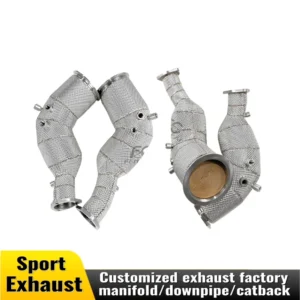 For Audi RS6 RS7 4.0T 2021-2023 Stainless Steel Exhaust Downpipe Head Power Upgrade Non-Light Catalytic Converter Pipe