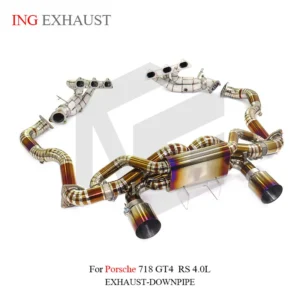 for Porsche 718 GT4 RS 4.0L manifold+downpipe+catback full set ING stainless exhaust modification car accessories