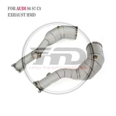 High Flow Performance Downpipe for Audi S6 S7 C8 2.9T 2020+ HMD Exhaust System - Image 6