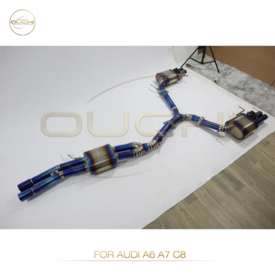 Titanium Alloy Exhaust Catback For Audi A6 A7 C8 With Muffler Valves Auto Performance Parts Exhaust Pipes - immagine 3