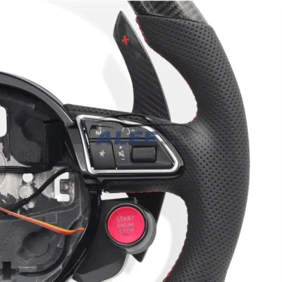 Start Button Carbon Fiber Sports Steering Wheel for Audi R8 RS S3 S8 A3 A4 A5 A6 A7 Q3 Q2 TT TTS TTMK2 TTMK3 Car Accessories - immagine 3