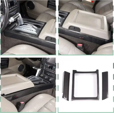 For Hummer H2 2003-07 ABS Silver Car Central Control Dashboard Navigation Panel Cover Trim Sticker Car Accessories Interior Kit - immagine 6