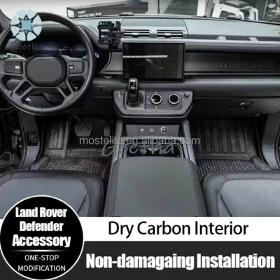 For New Design Car Interior Accessories ABS Dry Carbon Fiber Interior Kits For Land Rover Defender 90 110 130 - Image 2