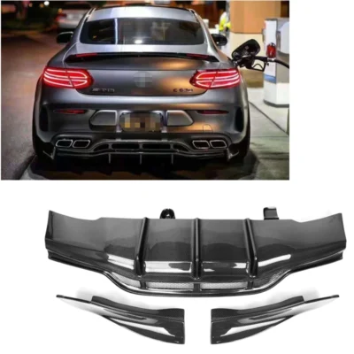 Rear Carbon PSM Style Spoiler Wing for Mercedes Benz C Class W205 C63 COUPE Sports 2-Door 2015-2018 W205 Rear Bumper Diffuser