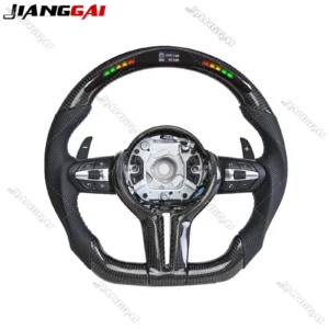 HandMade LED Carbon Fiber Car Sports Steering Wheel Fit For BMW M2 M3 M4 F30 F80 F83 F87 X3 with CF Trim Accessories Leather