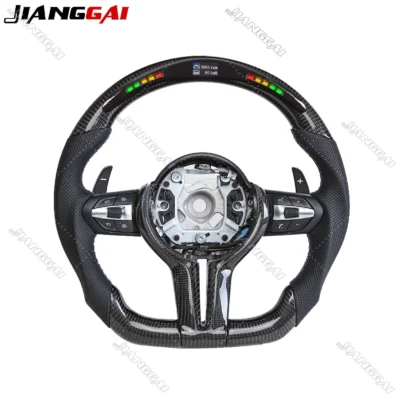HandMade LED Carbon Fiber Car Sports Steering Wheel Fit For BMW M2 M3 M4 F30 F80 F83 F87 X3 with CF Trim Accessories Leather