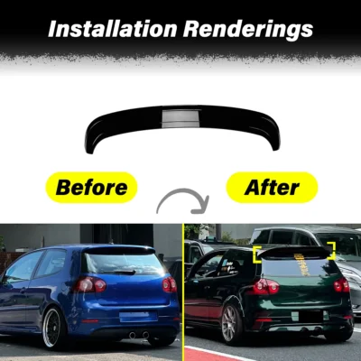 For Volkswagen Golf 5 MK5 R32 GTI 2006 2007 2008 2009 Car Tailgate Top Wing Spoiler Rear Part Diffuser Decorative Accessories - immagine 2