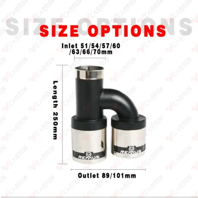 Car Universal Dual Pipe Exhaust Muffler 304 Stainless Steel Carbon Fiber Remus Sport Exhaust Tip for Car Modification - immagine 5
