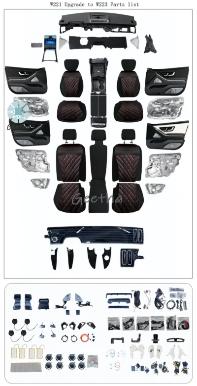 For High Quality Interiors for Mercedes Benz W221 Upgrade To W223 Seat Door Handle Piano Interiors Dash Kits - Image 2