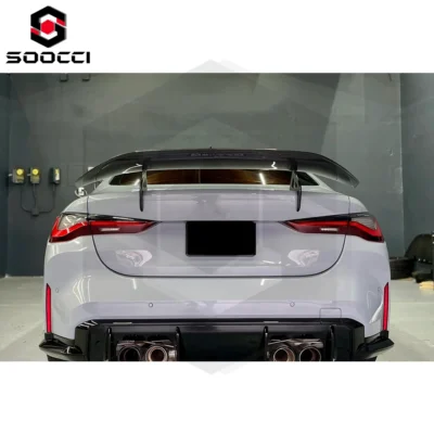 Dry Carbon Fiber AD Style Rear Spoiler for BMW G80 M3 G82 G83 M4 Trunk Lip Swan Neck Wing Splitter Diffuser Body Kit - immagine 6