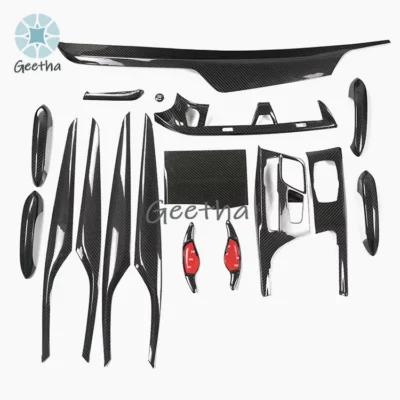 For ES Real Carbon Fiber Whole Full Set Car Interior Accessories For BMW 3 Series