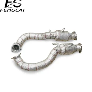 High flow exhaust downpipe converter for 2019-2023 Porsche 718 GTS 4.0 stainless steel exhaust downpipe retrofit
