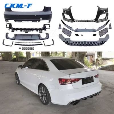 PP Material Front Bumper Wide Body Kits Rear Bumper lip Diffuser Spoiler for Audi A3 S3 RS3 Style 2014-2016