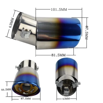 Universal Car Auto Exhaust Muffler Tip Stainless Steel Pipe Chrome Trim Modified Car Rear Tail Throat Liner Accessories - immagine 5