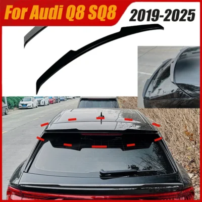 2019-2025 for Audi Q8 SQ8 S-line Car Rear Trunk Bumper Spoiler Diffuser Top Tail Wing Lip Body Kits Exterior Modification Parts