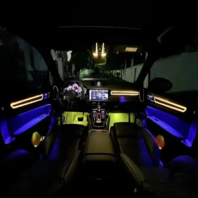 Car LED Atmosphere Light Automotive Interior Light Strip For Porsche Cayenne 2018-2022 Panel Light Guide Strip APP Control - immagine 5