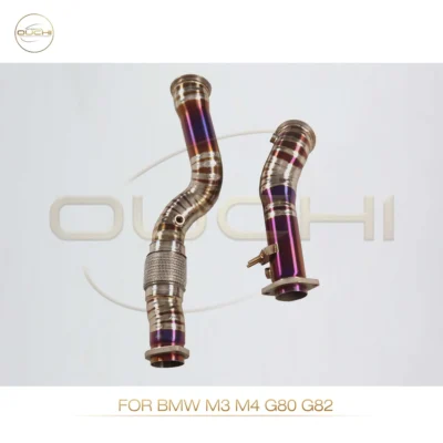 High Performance Downpipe for BMW M3 M4 G80 G82 OUCHI Titanium alloy Exhaust System car accessories without catalysis🚗