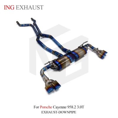 ING Titanium Alloy for Porsche Cayenne 958.2 3.0T Catback Exhaust Pipe Muffler With Valve High Flow Auto Performance Parts - Image 2