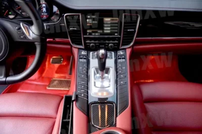 Dry Carbon Fiber Car Interior Trims Dashboard Meter Bar Cover Mouldings for Porsche Panamera 970 2010-2017 14 PCS/Set Door trim - immagine 4
