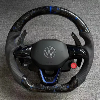 Sports Style Car Steering Wheel for VGolf 7.5 GTI MK7 Polo GTS GTD GTE R Passat CC R-Line Carbon Fiber Steering Wheel - immagine 2