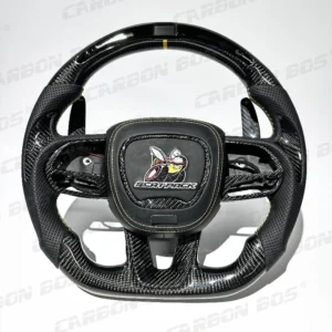 Carbon Fiber Steering Wheel for Dodge CHALLENGER Challenger ChargerSRT HELLCAT Car Sports Steering Wheel with LED