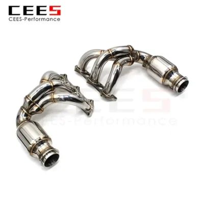 🔥High Performance CEES SS304 Exhaust Manifold with High-Flow Catted Downpipe for Porsche 911 991.1 GT3 3.8T (2014-2016) - immagine 2