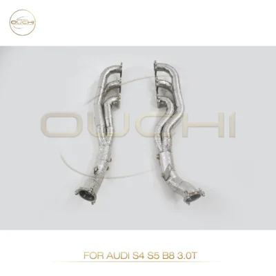 OUCHI Catless Exhaust Manifold For Audi S4 S5 B8 3.0T/4.2 2008-2016 Exhaust Header Car Accessories Turning Exhausted System - immagine 2