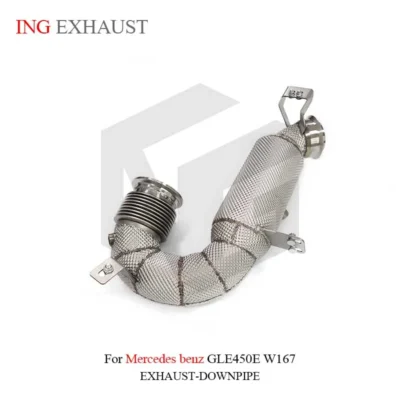 Stainless Steel for Mercedes Benz GLE450 W167 Hybrid Downpipe Exhaust With Head Shield Auto Performance Pipe Parts - Image 2