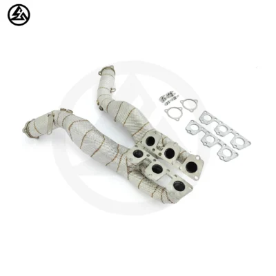 CSZ Unique Features Exhaust Manifold For Audi S4 S5 A6 A7 B8 C7 3.0T 2009-2016 Performance Header Double Wrap With Quartz Wool - immagine 2