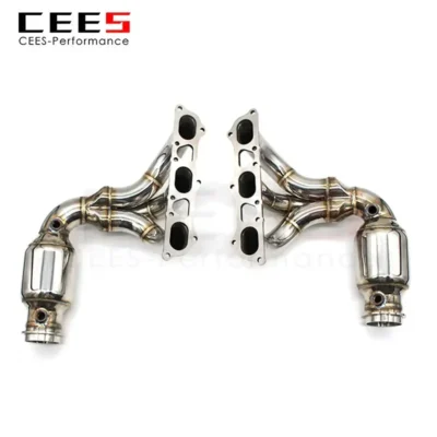 🔥High Performance CEES SS304 Exhaust Manifold with High-Flow Catted Downpipe for Porsche 911 991.1 GT3 3.8T (2014-2016) - immagine 4
