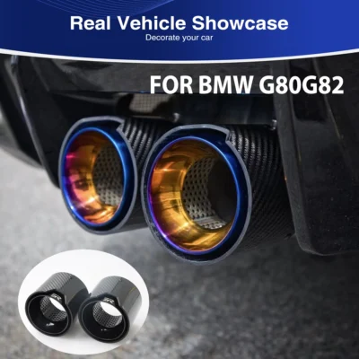 4pcs ER Carbon Fiber Exhaust Tip for BMW G80G82 Auto Car Muffler Modify and Upgrade Exhaust Tail Pipe Car Decoration Nozzle - immagine 4