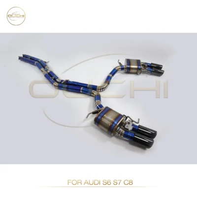 Titanium Alloy Exhaust Catback For Audi S6 S7 C8 2020-2021 2.9T With Muffler Valves Auto Performance Parts Exhaust Pipes - immagine 2